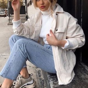 Zara oversized corduroy overshirt with pockets